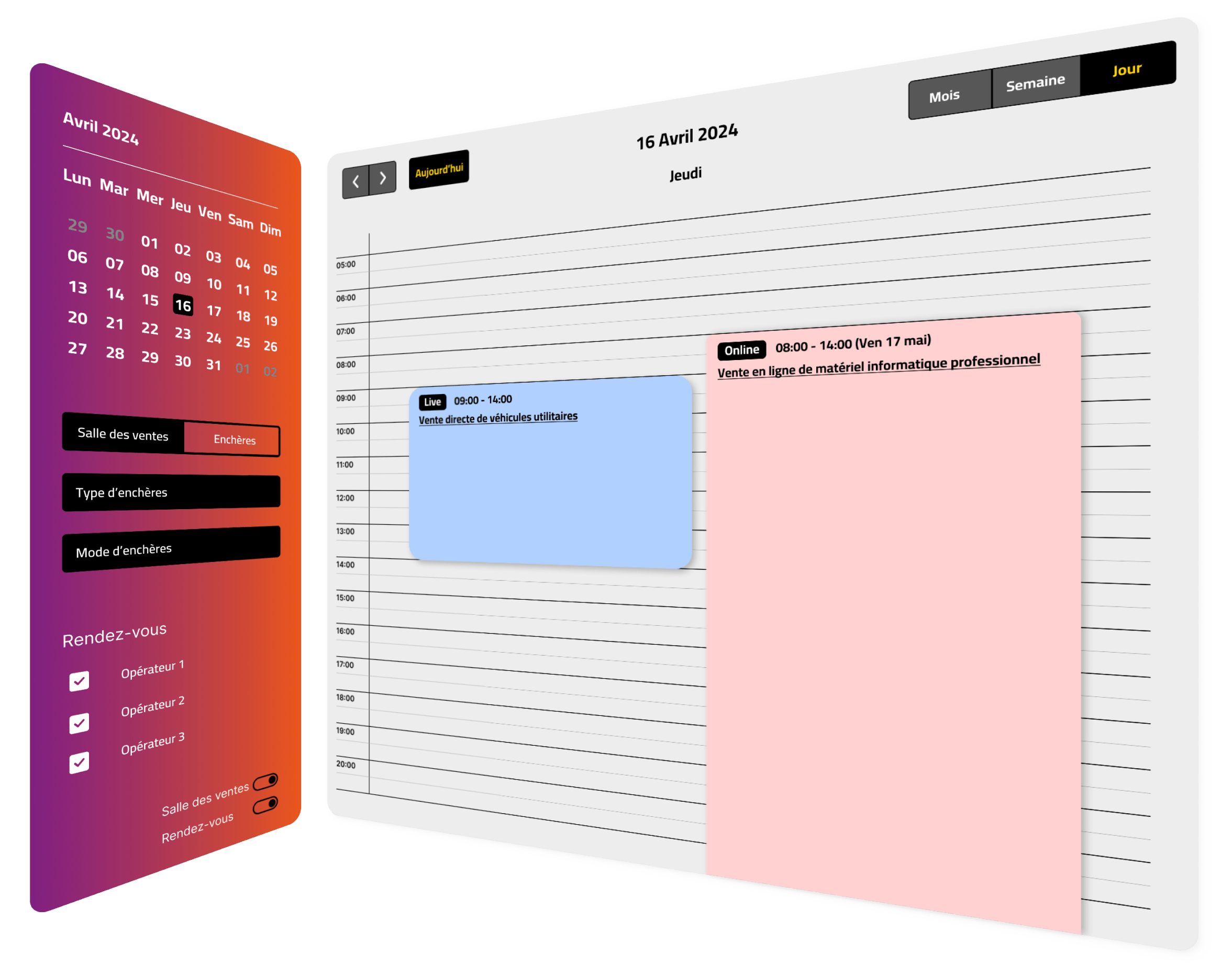 Keeny Calendar fonctionnalité calendrier