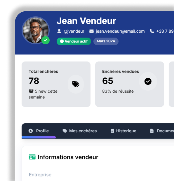 Illustration des vendeurs tiers